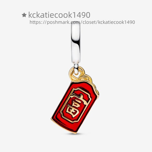 Pandora Two-tone Red Envelope Dangle Charm - Picture 2 of 4